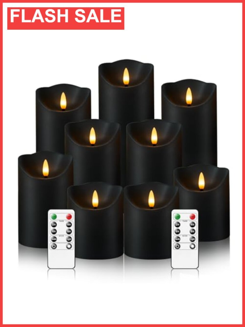 Flameless LED Candles Set of 9 with Remote Timer Flickering Battery Operated